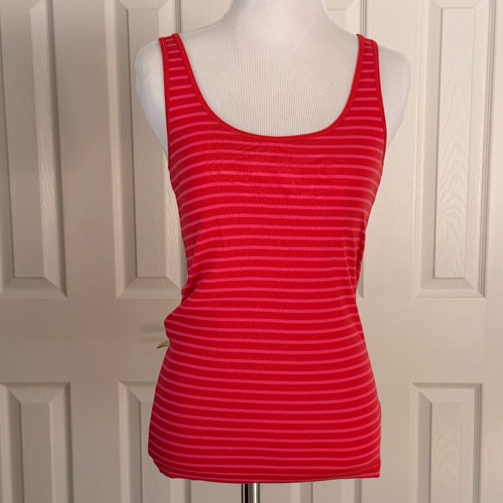 Victoria's Secret Tee Shop Women's Tank | Red/Pink Stripes | Says M, more like S